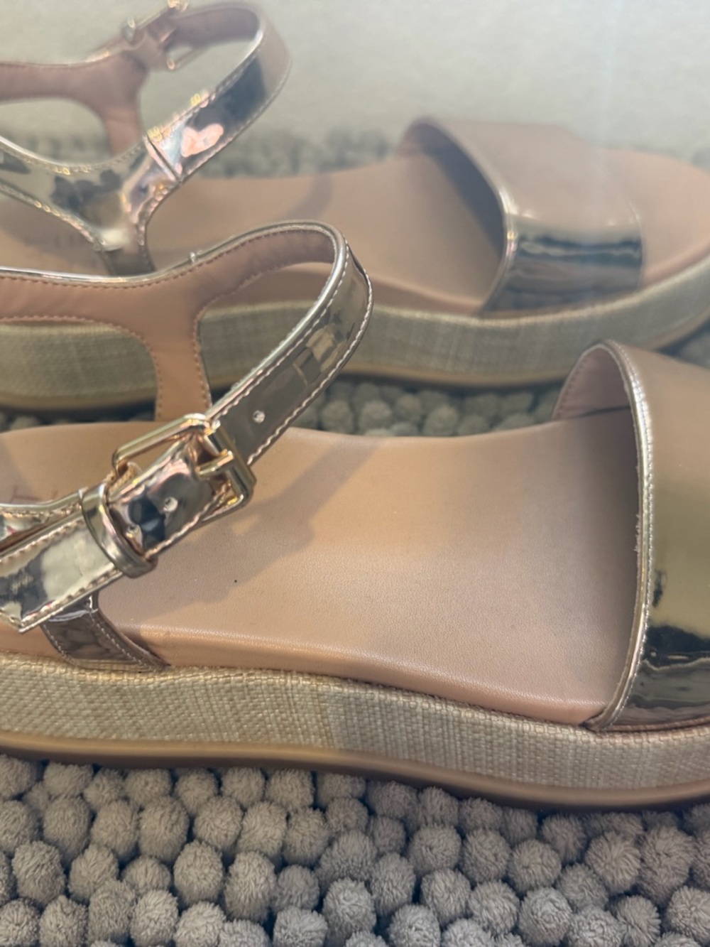 Naturalizer Rose Gold Metallic Platform Sandals